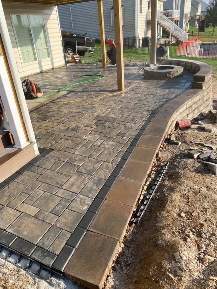 Outdoor paver walkway installation by JM Outdoor Services