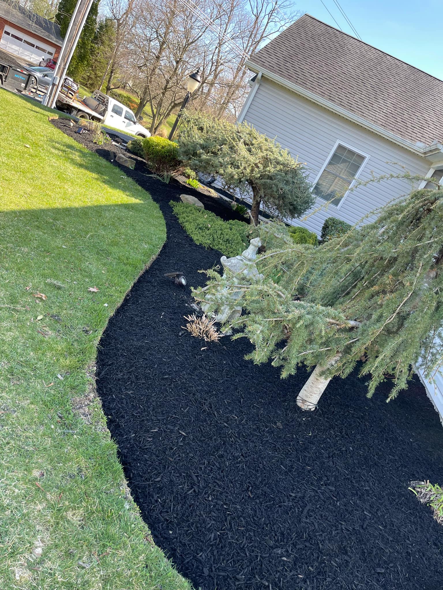 Mulch and landscape bed work by JM Outdoor Services